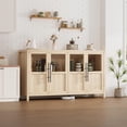thumbnail image 3 of GloryStar 55" Sideboard Buffet Cabinet with 4 Glass-Paneled Doors, Multi-Functional Buffet Table for Coffee Bar, Wine Bar & Display Use – Perfect for Kitchen, Dining Room, Living Room, 3 of 9