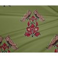 thumbnail image 4 of oneOone Polyester Lycra Fabric Leaves|Bird & Floral Block Printed Fabric 1 Yard 56 Inch Wide, 4 of 4