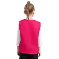 thumbnail image 2 of renvena Kids Button Volunteer Activity Vest Button Up Irregular Hem Waistcoat Sleeveless Waiter Hot Pink S/10, 2 of 5
