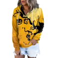 thumbnail image 2 of Femmes Halloween Sweat-Shirts Citrouille Impression Col Rond Pull à Manches Longues Oversize Pull-Overs Jaune XXL, 2 of 6