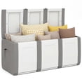 thumbnail image 1 of Gymax Deck Box Patio Container w/ Lockable Lid Weatherproof Plastic Storage Bin Gray & White, 1 of 9