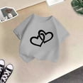 thumbnail image 5 of PMVFHDE T-Shirts Fille T-Shirt Enfant Filles Mignon Graphique Col Rond Manches Courtes Tee Été Décontracté T-Shirt Gris, 1-2 Ans, 5 of 5