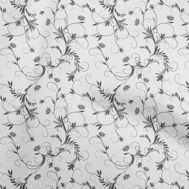 oneOone Rayon White Fabric Asian Scroll Sewing Craft Projects Fabric Prints By Yard 56 Inch Wide