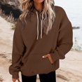thumbnail image 2 of Timegard Hoodies for Women Drawstring Long Sleeve Sweatshirts Pullover Fall Winter Solid Color Tops, 2 of 5