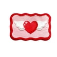 thumbnail image 2 of EGNMCR Tapis en Forme de Cœur Uniques Résistant aux Taches et Sensible aux Soins pour Chevet Adapté aux Décorations de la Saint-Valentin Tapis de Sol en polyester, 2 of 6