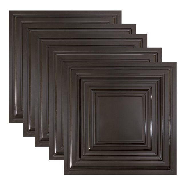 Great Lakes Tin Detroit Bronze Burst 2ft x 2ft Lay In Ceiling Tiles (5 Pack)