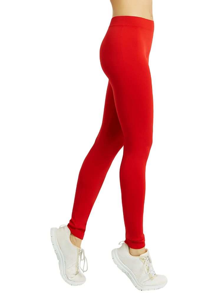 LAVRA Women's Full Length Spandex Colored Leggings-Red
