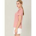 thumbnail image 4 of INSPIRE CHIC Women's Ruffle Polkd Dots Round Neck Casual Short Sleeve Blouse Tops, 4 of 6