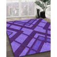 thumbnail image 3 of Ahgly Tapis d'Intérieur Lavable en Machine Carré Transitionnel Violet Vif, 6 Pieds Carré, 3 of 7