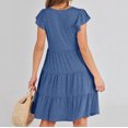 thumbnail image 4 of Robes d'Été Grande Taille pour Femmes 2024 Couleur Unie Robe à Manches Courtes Économisez jusqu'à 65 % de Rabais!, 4 of 9