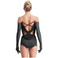 thumbnail image 3 of Aislor Robe de Danse Latine Jazz à Franges avec Gants Noir TG, 3 of 7