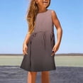 thumbnail image 2 of FhsagQ Robes Filles Été Sans Manches Robe Ligne Extensible Confort Col Rond Décontractée avec Imprimé Dégradé pour Tout-Petits Enfants Plage Extérieur Filles Printemps le 7 Juillet Robes Taille 7/8 Brun 9-10 Ans, 2 of 5