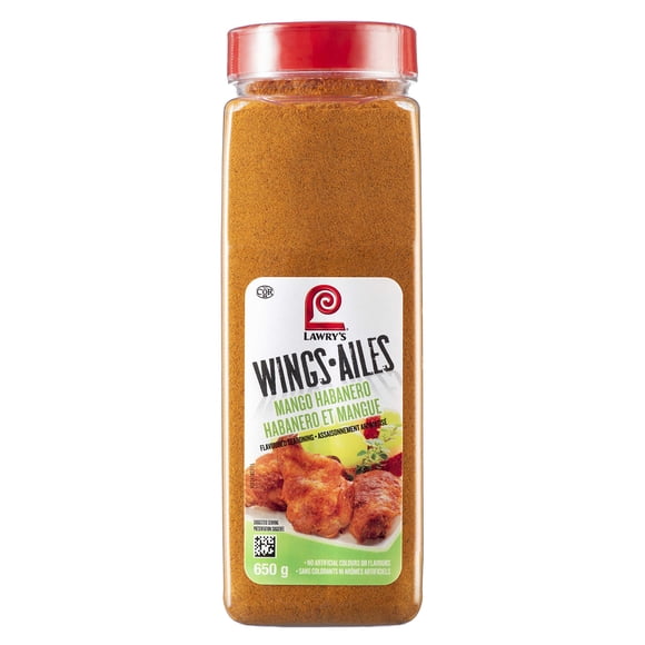 Lawry's Mango Habanero Wings Seasoning Mix, Professional Tropical Sweet-Heat Dry Rub, 616g (21.7 oz)