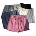 thumbnail image 4 of Yuyuzo Gym Shorts for Women Drawstring High Waisted Sweat Shorts Straight Wide Leg Running Shorts, 4 of 4
