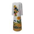 thumbnail image 5 of Robe Midi Femme Aguichant Imprimée Numérique Longue Robe Col en V avec Poches Robe à Manches Longues Robe d'Allaitement en Liquidation, 5 of 5
