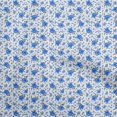 thumbnail image 1 of oneOone Cotton Poplin Medium Blue Fabric Florals Craft Projects Decor Fabric Printed By The Yard 56 Inch Wide, 1 of 4