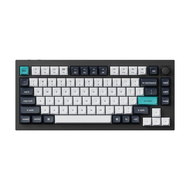Keychron Q1 Max Swappable RGB Backlight Red Switch Knob Version - Black