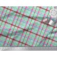 thumbnail image 3 of Soimoi Georgette Viscose Fabric Plaid Check Print Fabric by Yard 42 Inch Wide, 3 of 3