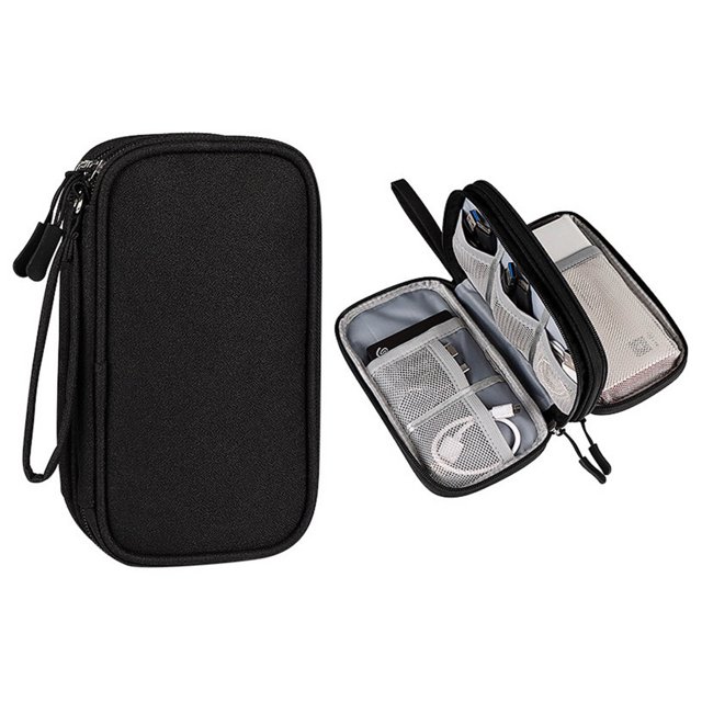 DZCPSCZG Power Hard Disk Protective Sleeve Charging Treasure U Disk Shield Headset Data Cable Digital Accessories Storage Bag Multi-layer Protective Sleeve