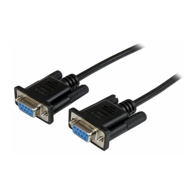 StarTech.com 1m Black DB9 RS232 Serial Null Modem Cable F/F - DB9 Female to Female - 9 pin RS232 Null Modem Cable - 1 meter, Black - Null modem cable - DB-9 (F) to DB-9 (F) - 3.3 ft - molded, thumbscrews - black - for P/N: PCI2S5502, PEX4S953, PEX4S953LP