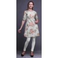 thumbnail image 4 of Bimba Kurti à Manches Retroussables pour Femmes, Col Mandarin Imprimé, Hauts de Kurti Courts, 4 of 6