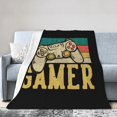 thumbnail image 1 of DouZhe Ultra-Doux Micro Polaire Léger Couverture de Lit en Flanelle, Rétro Game Controller Gamer Imprimer Confortable Chaud Throw Blankets, 40" X 30", 1 of 6