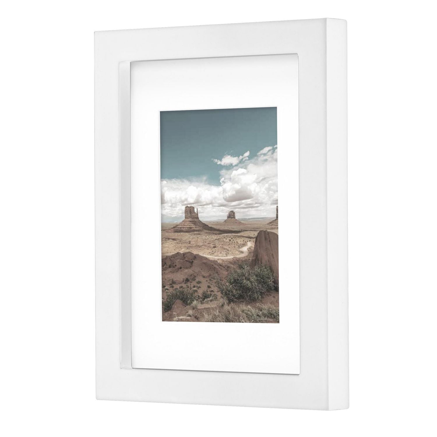 Cadre photo blanc galerie DesignOvation 12,7 cm x 17,8 cm avec passe-partout de 8,9 cm x 12,7 cm
