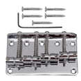 thumbnail image 1 of 80mm 4 Strings Bass Bridge Tailpiece Metal Replacement Saddle Bridge with Screws Argent, 1 of 8