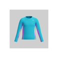 thumbnail image 1 of Speedo Girl's UV Protection Printed Splice UV Protection Swim Shirt Short Sleeve Rashguard - Scuba Blue, Size M, 1 of 4