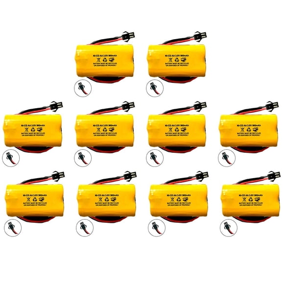 (10 Pack) Exit Sign Emergency Light Nicad Battery 3.6V 900Mah Replacement Lithonia Elb B001 Elbb001 Elb-B001 Unitech Aa900Mah Lithonia Eu2 Led Interstate Anic1566 Unitech 0253799