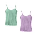 thumbnail image 3 of Timegard Camisoles 2 Pcs pour Femmes avec Soutien-Gorge Intégré Grande Taille Col Rond Respirantes Confortables Extensibles, 3 of 3