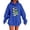 Blue, variant on Fashion Letter Print Hooded Sweatshirt Long Sleeve Pullover For Fall And Winter Knitted Hoodie Sweater for Women Tall Womens Hoodies Long Hoodie Jacket Women Woman Sweat Shirt Thick Sweatshirt White S