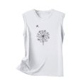 thumbnail image 4 of Besolor Débardeurs pour Femmes 2024 Tendance Imprimé Col Rond Sans Manches T-Shirts Décontractés Amples Tunique d'Été Blouse, 4 of 5