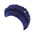 thumbnail image 2 of Fashion Women Beading Braid Hat Muslim Ruffle Cancer Wrap Cap Sleep Caps Satin Lined Hair Bonnets, 2 of 2