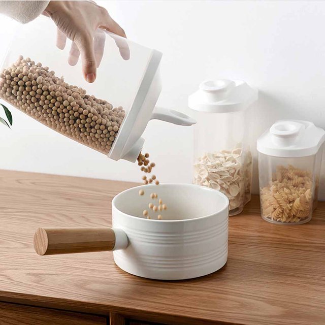 sdhkgrrt under $5 2Pcs Cereal Dispenser, Plastic Cereal Dispenser,Food Storage Container,Kitchen Grain Organizer,Transparent Rice Container,Pantry Organization Box