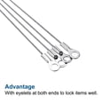 thumbnail image 4 of Unique Bargains 1.5mmx30cm Stainless Steel Lanyard Cable Eyelets Ended Wire Rope 6 Pack, 4 of 5