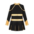 thumbnail image 4 of iiniim Enfants Filles Robe d'Uniforme de Cheerleading Costume de Cheerleader Tenues de Cosplay Uniforme Scolaire Costume Tenue de Danse Noir&Or 14, 4 of 5