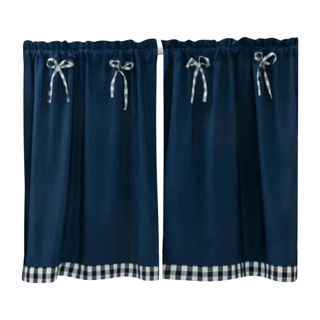 Small Window Curtains,Window Curtain Rod Style Bowknot Short Curtains Kitchen Curtains Drift Window Student Bed Curtains Kitchen Window Curtains,Window Curtains for Bedroom