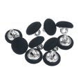 thumbnail image 1 of Unique Bargains 10pcs 16L Fabric Cloth Covered Button 10mm Round Metal Shank Sewing Buttons for Suits Dress Blouses, Navy Blue, 1 of 5