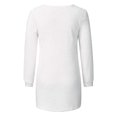 thumbnail image 3 of Innerwin Hauts en Tricot Manches Longues Femme Chandail Décontracté Col Rond Tunique Ample Blouse Blanc P, 3 of 6