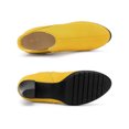 thumbnail image 3 of Allegra K Bottines Chelsea à Talons Blocs Bout Rond pour Femmes Jaune 6.5, 3 of 5