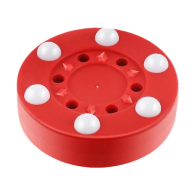 Siruishop Rondelle de Hockey à Roulettes Rondelle de Hockey de Rue Lisse Portable Rondelle de Hockey sur Glace Rondelle d'Entraînement pour Compétition Enfants Adultes Débutants Rouge