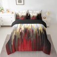 thumbnail image 2 of YST, Graffiti Ombre, Bedding Comforter Set, 7-Piece, Abstract Gradient, Modern Contemporary, Burgundy, Gold Metallic, King Size, 2 of 4