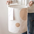 thumbnail image 4 of Large Capacity Cotton And Linen Cloth Dirty Clothes Basket Toys And Sundries Storage Bucket Multifunctional Foldable Thickened Storage Basket With Hand Strap, 4 of 6