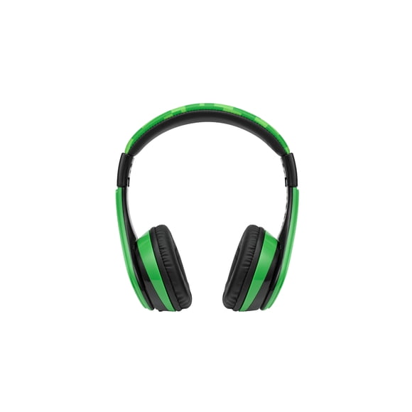 eKids Minecraft Kids Bluetooth Headphones, Wireless Headphones with Microphone Includes Aux Cord, Volume Reduced Kids Foldable Earphones
