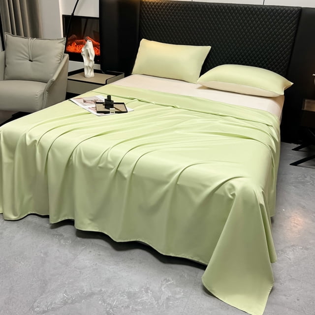 QTOCIO Draps Unis Faciles d'Entretien Lavables Literie en Soie Luxueuse