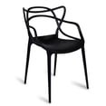 thumbnail image 4 of Master Style Plastic Chair Modern Mid Century, Indoor Outdoor Chair Patio Chair Kitchen Chair 18 Inch Seat Height Restaurant Chair Plastic Stackable Chair Side Bar Chair in White Set 4, 4 of 5