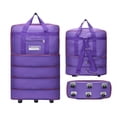 thumbnail image 1 of YOPTOP Foldable Travel Luggage Bag With Wheels  Large Storage Bag Backpack For Business Trip With Wheels  Large-Capacity Travel Bag With Wheels  Expandable Carry On Luggage Bag Portable M,Purple, 1 of 4