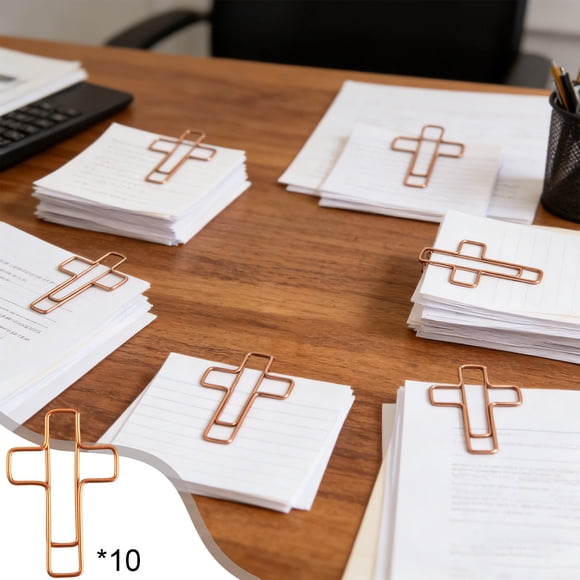 Weloille Trombone Croix de Pâques 10 Pcs, Signet Créatif en Métal à Motif de Dessin Animé, Pince de Classement Décorative Colorée Réutilisable pour l'Organisation de Documents de Bureau, Marquage de Page, Décoration Artisanale Bricolage