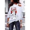 thumbnail image 4 of Chandail en Molleton de Noël Épaules Dénudées Chandail Père Noël Col Rond pour Femme, 4 of 10